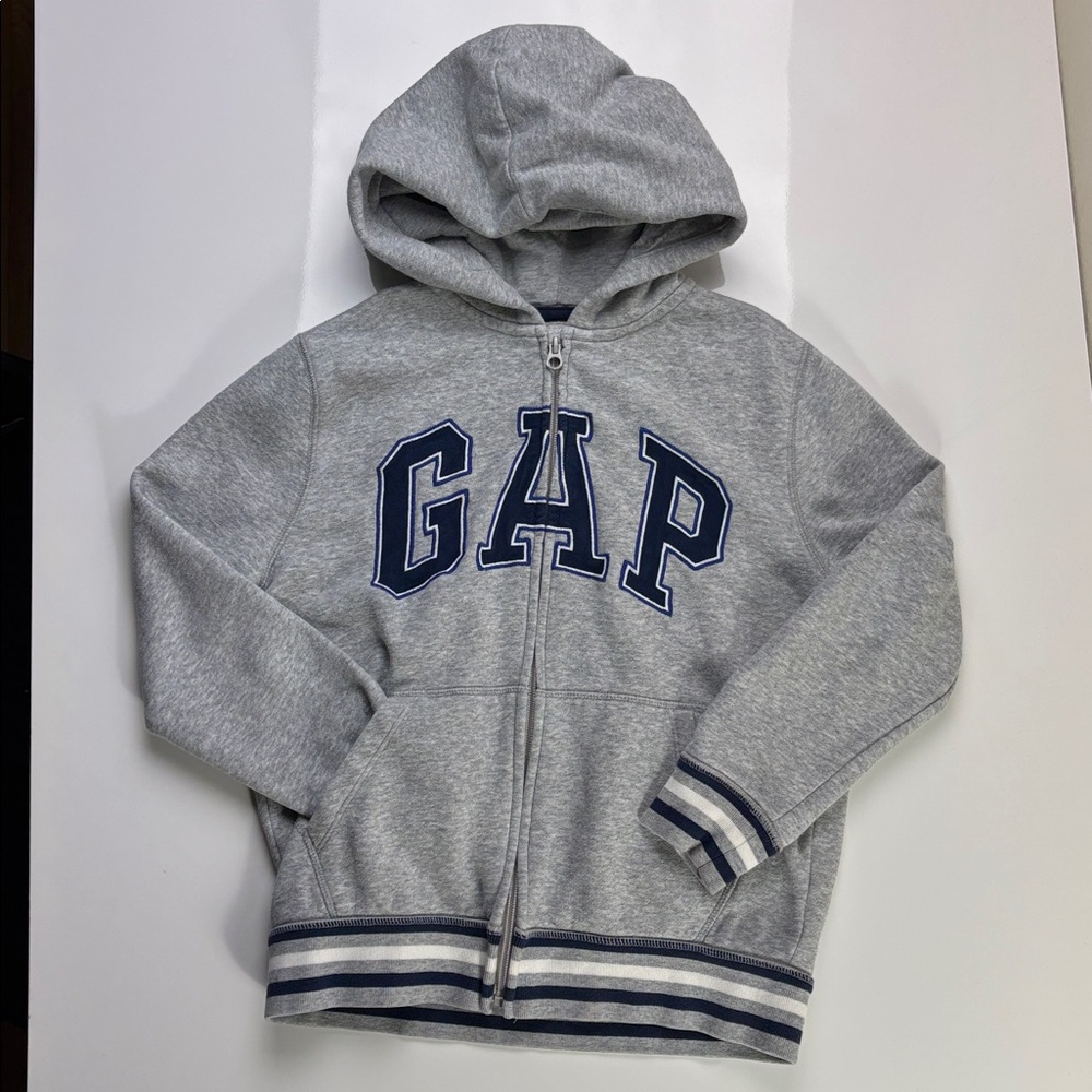 Telfar Heather Gray Hoodie with Navy Accents